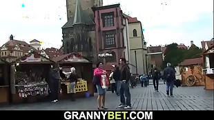 he picks up 70 years old granny tourist